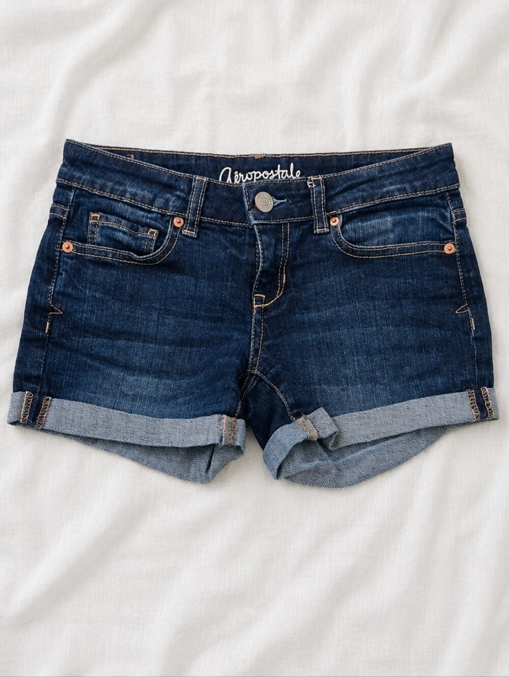 Aeropostale Y2K Dark Blue Midi Jean Shorts Size 0